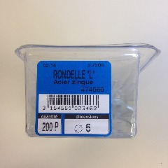 photo du produit Rondelle Plate Acier Zingué D 6mm-200pcs