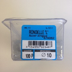 photo du produit Rondelle Plate Acier Zingué D 10mm-100pcs