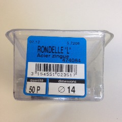 photo du produit Rondelle Plate Acier Zingué D 14mm-50pcs